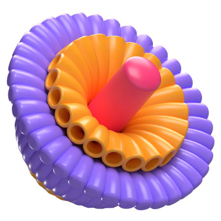 Flor abstracta cono hueco floración  3D Icon