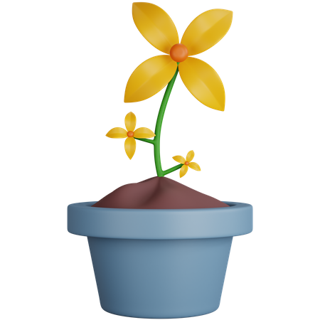 Flor amarilla  3D Icon