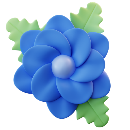 Flor azul  3D Icon