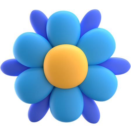 Flor-azul  3D Icon