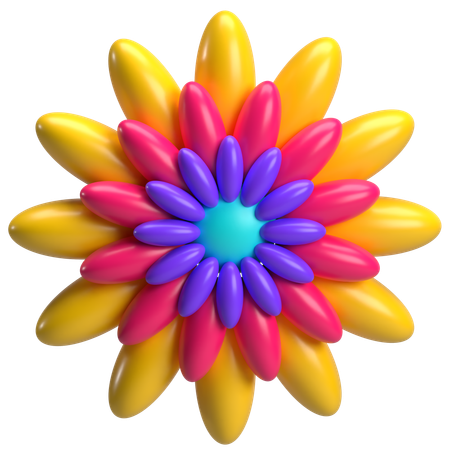 Flor colorida  3D Icon