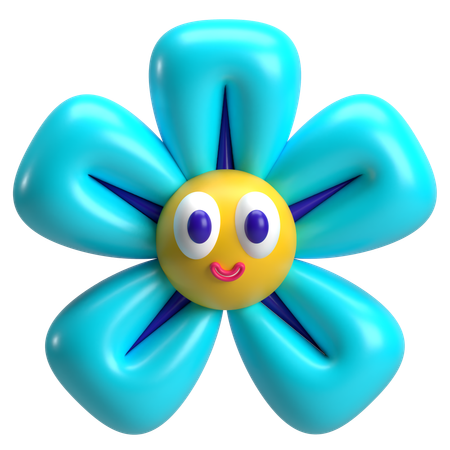 Flor com rosto  3D Icon