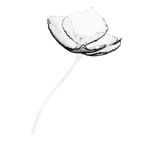 Flor de amapola de cristal  3D Icon