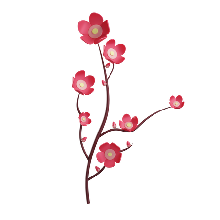Flor de ameixa  3D Illustration