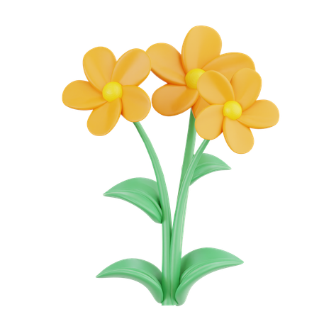 Flor de botão de ouro  3D Icon