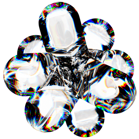 Flor de dispersión de vidrio abstracto  3D Icon