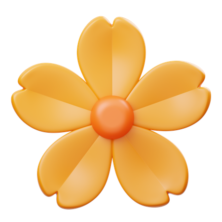 Flor naranja  3D Icon