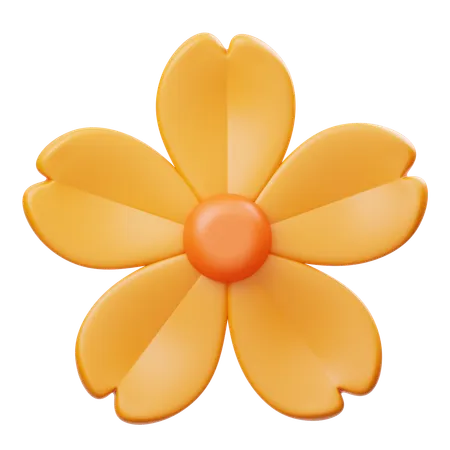 Flor naranja  3D Icon