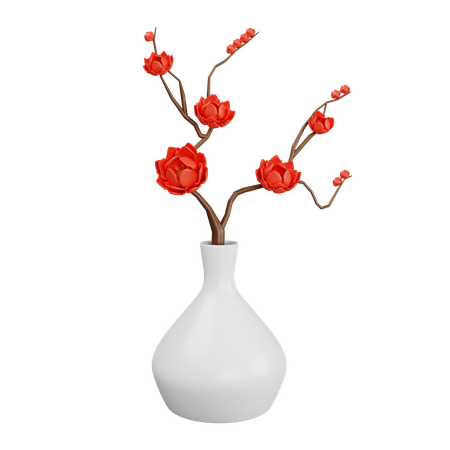 Flor en florero  3D Icon