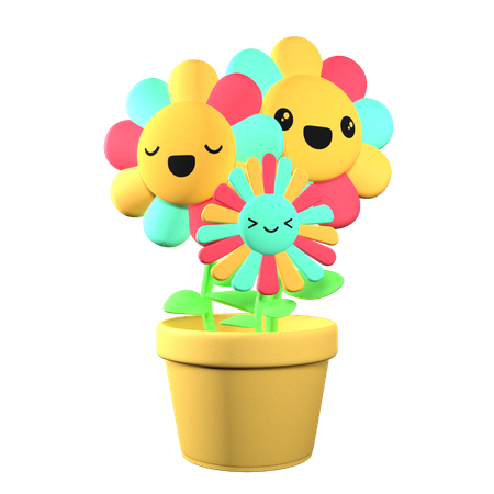 Flor feliz  3D Illustration