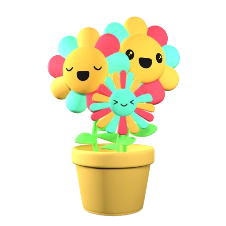 Flor feliz  3D Illustration