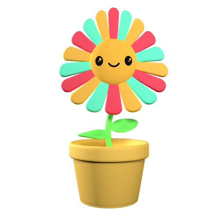 Flor feliz  3D Illustration