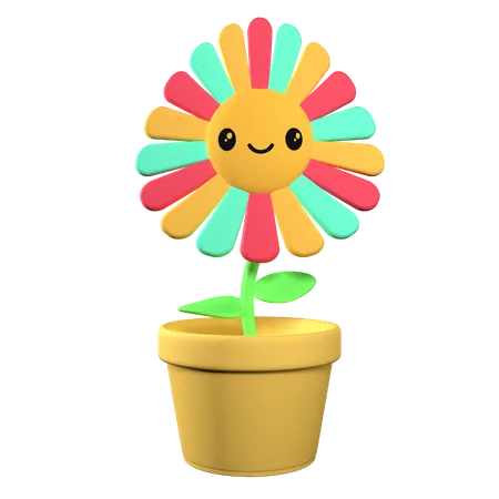 Flor feliz  3D Illustration