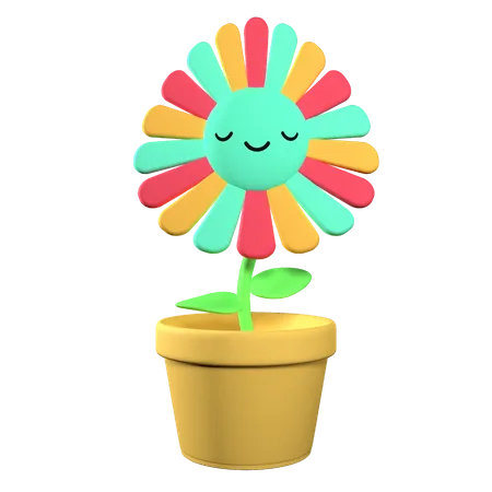 Flor fofa  3D Illustration