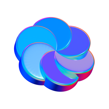 Forma abstracta de flores  3D Icon