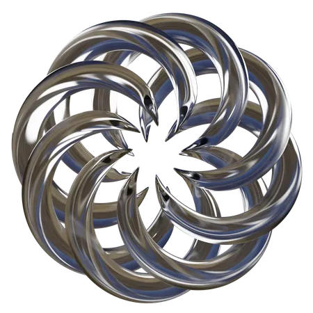 Forma abstracta de flores  3D Icon