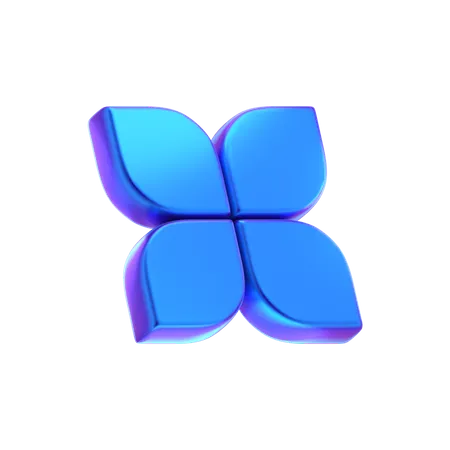 Forma abstracta de flores  3D Icon