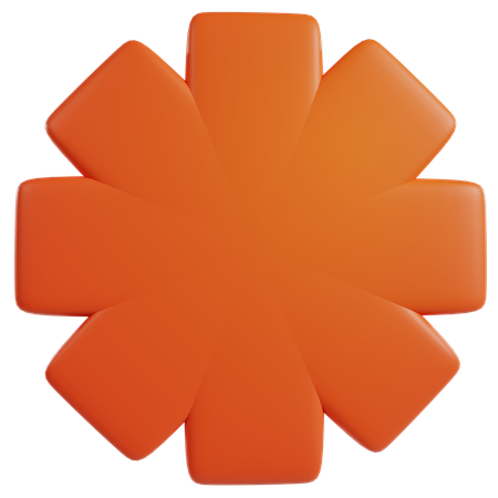 Flor Geométrica De Naranja  3D Icon