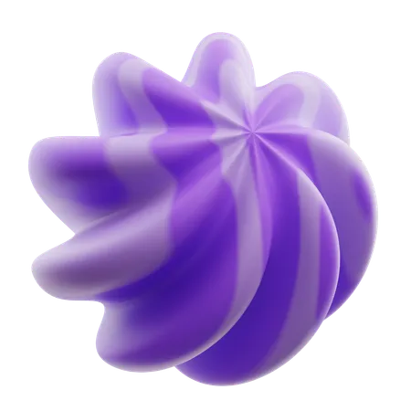 Forma abstrata roxa gradiente de flor  3D Icon