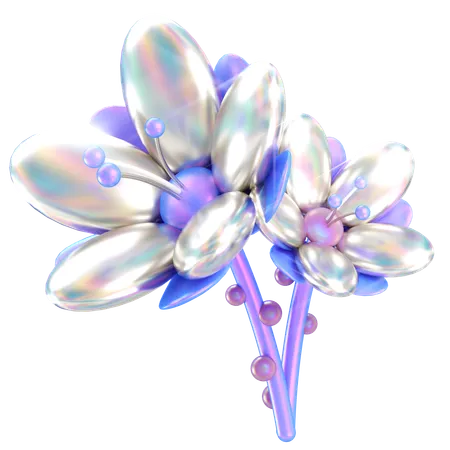 Flor holográfica  3D Icon
