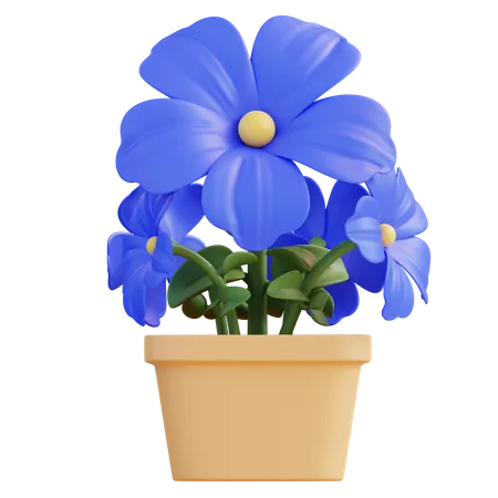 Flor de petúnia azul  3D Icon