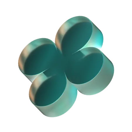 Forma abstracta de flor plana  3D Icon