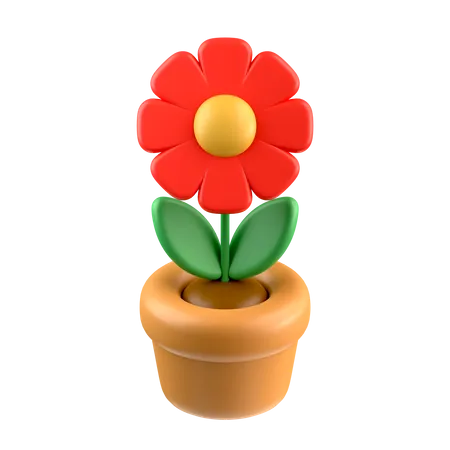 Flor roja  3D Icon