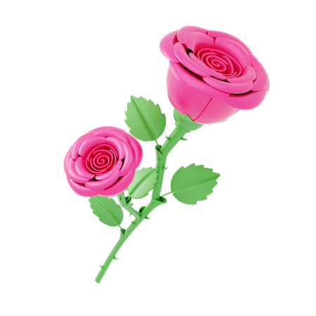 Flor rosa  3D Icon