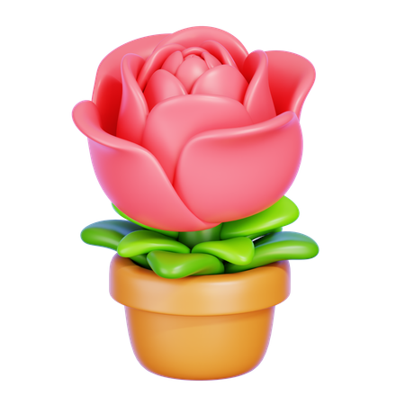 Flor rosa  3D Icon