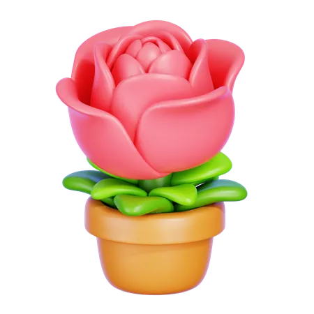 Flor rosa  3D Icon