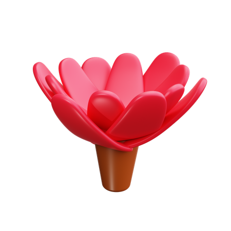 Flor rosa  3D Icon