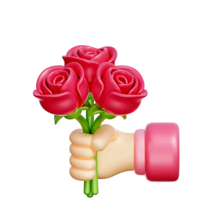 Flor rosa  3D Icon