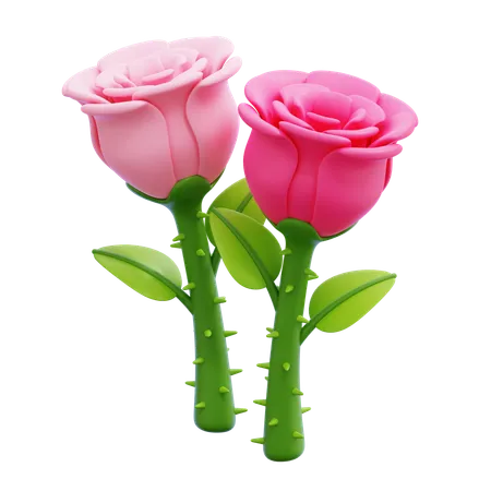 Flor rosa  3D Icon