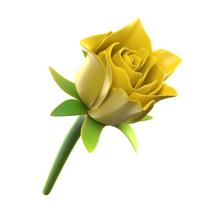 Flor rosa amarela  3D Icon
