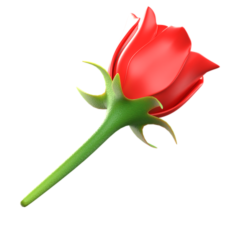 Flor rosa roja  3D Icon
