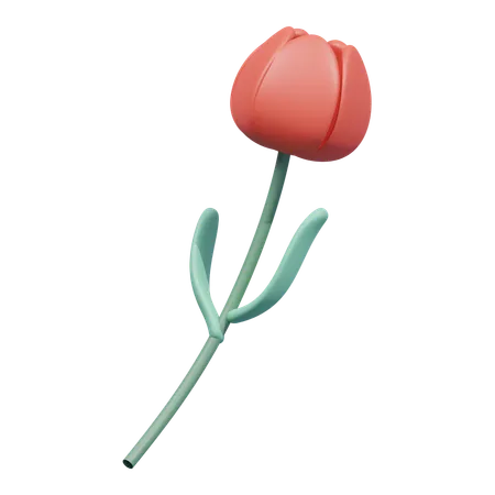 Flor de tulipa vermelha  3D Icon