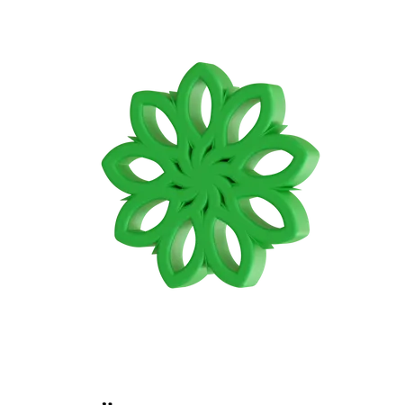 Flor verde  3D Icon