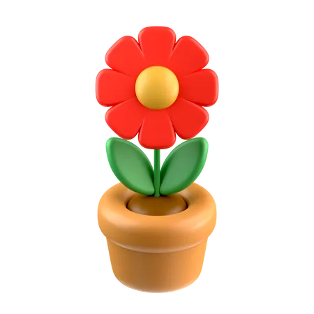 Flor vermelha  3D Icon