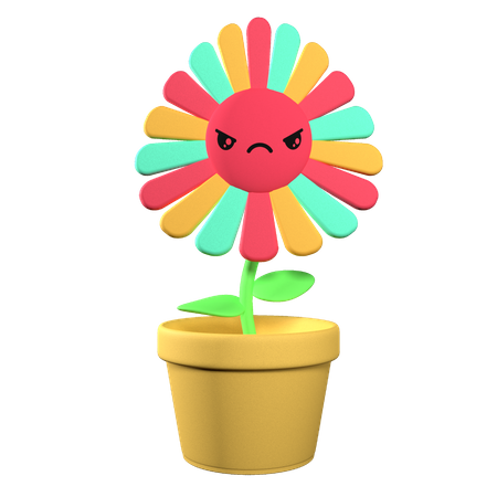 Flor irritada  3D Illustration