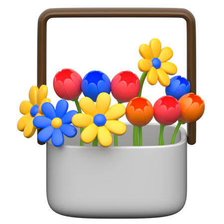 花かご  3D Icon