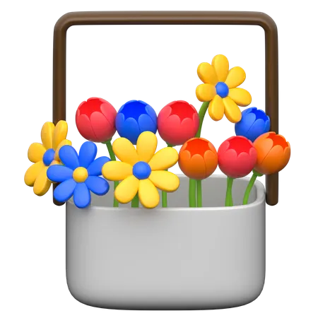 Floral Basket  3D Icon