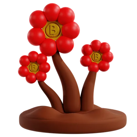 Inversión floreciente en Bitcoin  3D Icon
