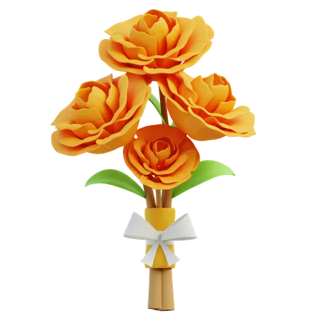 Flores de caléndula naranja  3D Icon