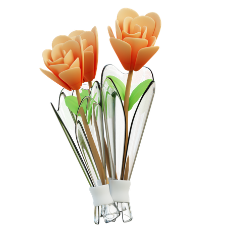 Flores de íris laranja  3D Icon