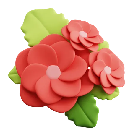 Flores rojas  3D Icon