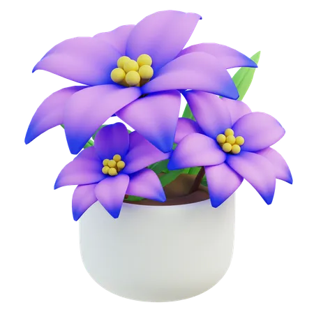 Flores roxas de zínia  3D Icon