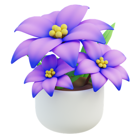 Flores de zinnia moradas  3D Icon