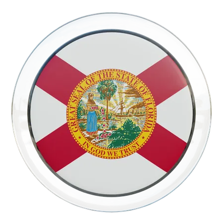 Florida Flag Glass  3D Illustration