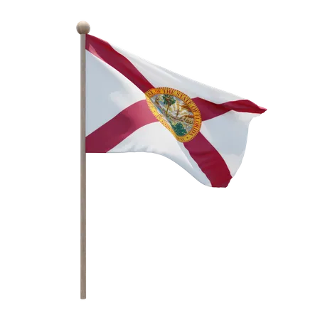 Florida Flagpole  3D Illustration