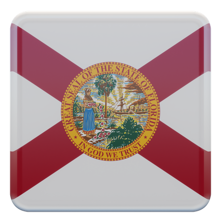 Florida Square Flag  3D Icon